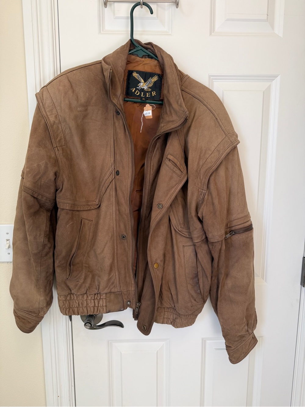 Adler Men's Brown Vintage Leather Bomber Jacket